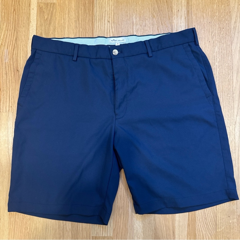 Peter Millar Classic Blue Flat Front Shorts
